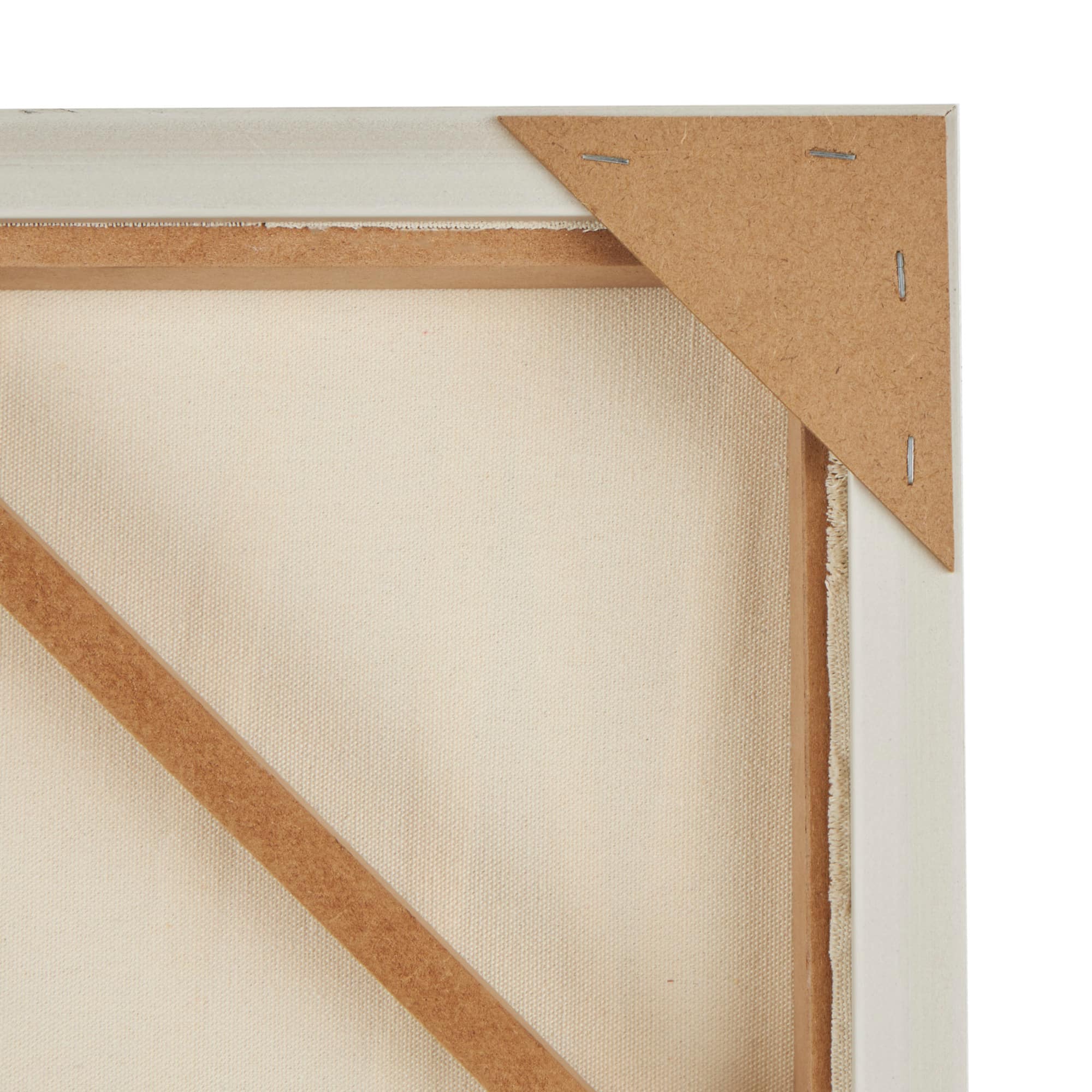 Beige Wooden Abstract Vertical Line Framed Wall Art with Brown Wooden Frame